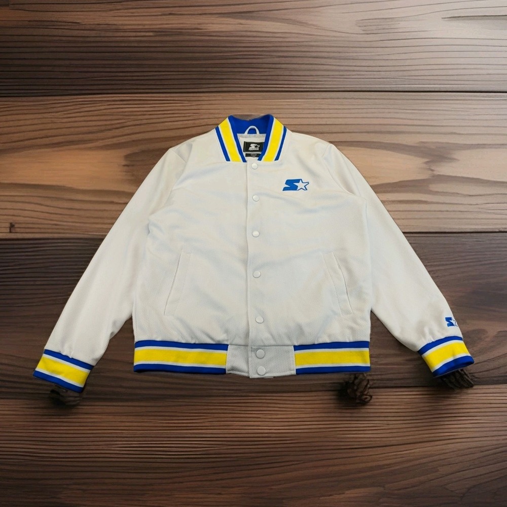 Golden‎ State Warriors Clolors Classic-Fit Mesh Varsity Starter Jacket Sz Large